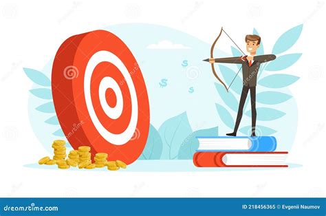 Successful Businessman Aiming The Target Business Person Reaching For
