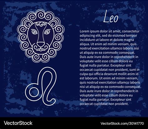 Leo Astrology Sign Horoscope Zodiac Symbol Vector Image