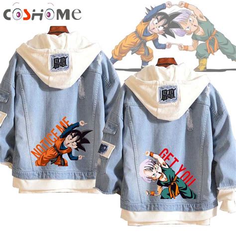 The left sleeve features white embroidered outlines of the dragon balls and the back has a large patch and embroidery featuring. Coshome Anime Dragon Ball Son Goten Trunks Hoodie Spring ...