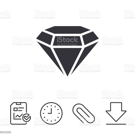 Diamond Sign Icon Jewelry Symbol Gem Stone Stock Illustration