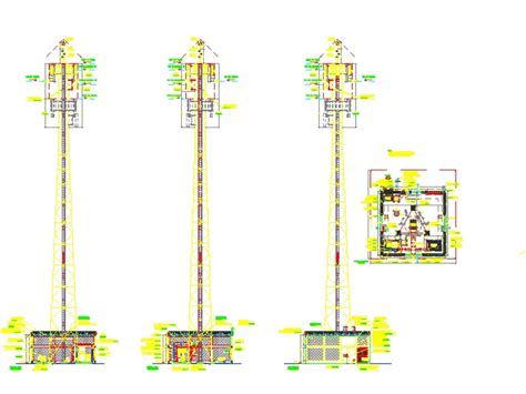 Planos De Torre Autosoportada En Dwg Autocad Telecomunicaciones Hot