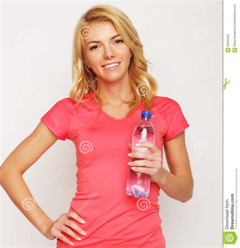 Sporty Woman With Water Bottle Stock Photo Image Of Sport Pretty