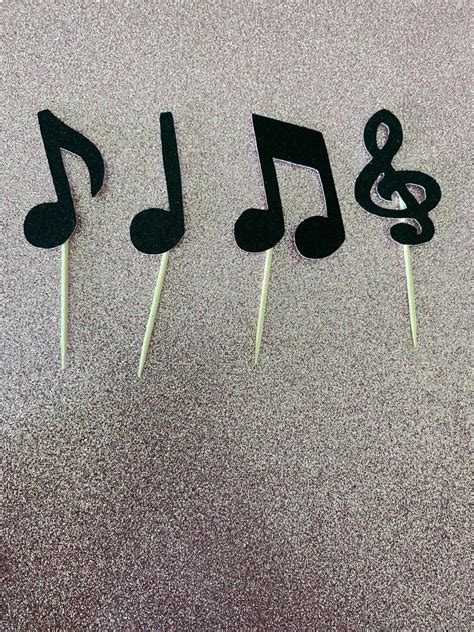 Music Cupcake Toppers Musical Cupcake Toppers Music Notes Etsy