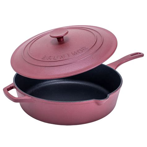Buy Enameled Silicone Oil Cast Iron 12 Inch Skillet Deep Sauté Pan 5