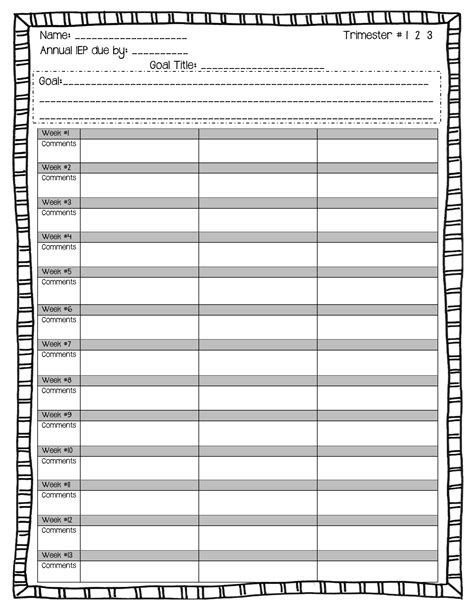 Free Printable Data Collection Sheets For Iep Goals You Can Then Record