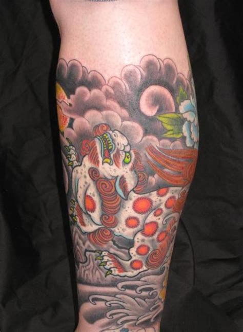 chinese tattoo on leg