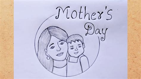 Step By Step Easy Drawing Of Mother And Son Youtube