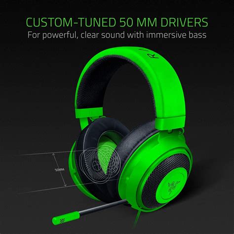 Razer Kraken Gaming Headset Lightweight Aluminum Frame Retractable