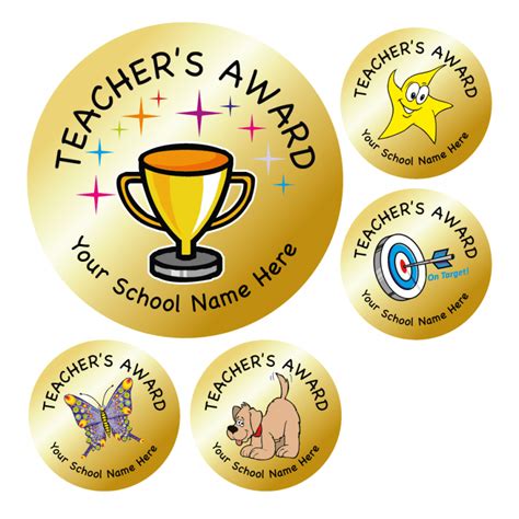 Gold Teachers Award Stickers For Teachers