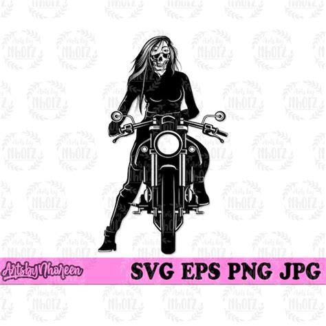 Girl Rider Svg Pretty Woman Motorbike Clipart Lady Biker Cut Etsy