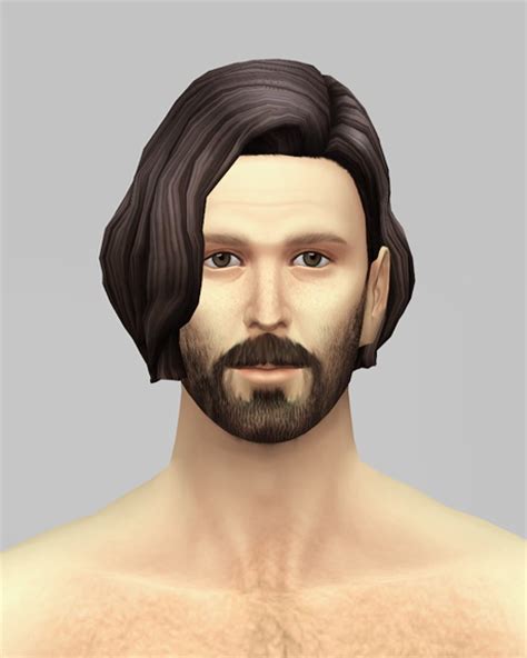 Sims 4 Hairs Rusty Nail Male Medium Wavy Hair Retextured