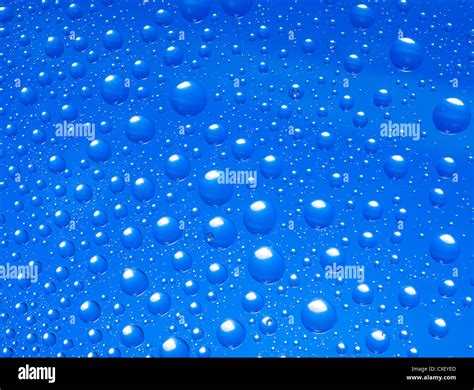 Blue Water Drops Backgroundc Stock Photo Alamy