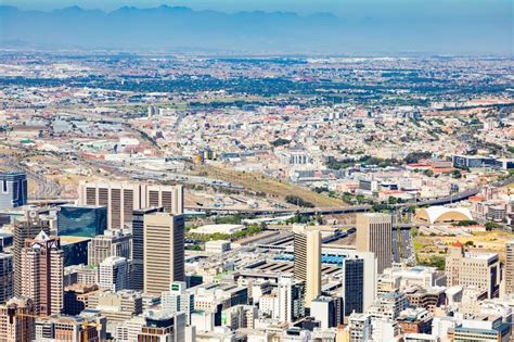 Elevated View Of Cape Town South Africa Central Business District And