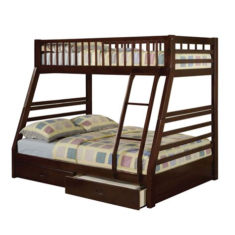 Acme Jason Twin Over Full Bunk Bed With 2 Drawer In Espresso Walmart