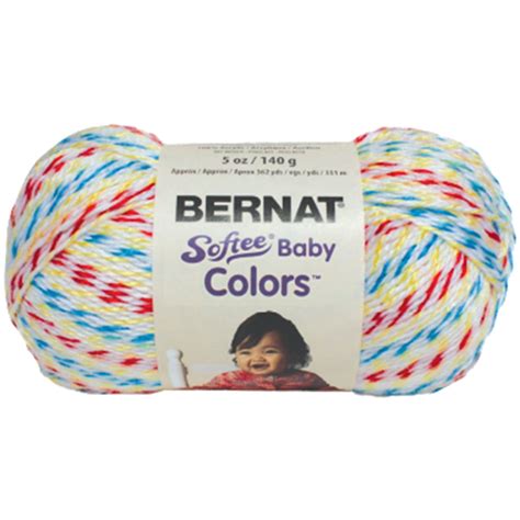 Bernat Softee Baby Colors White Rainbow Yarn 362 Yd