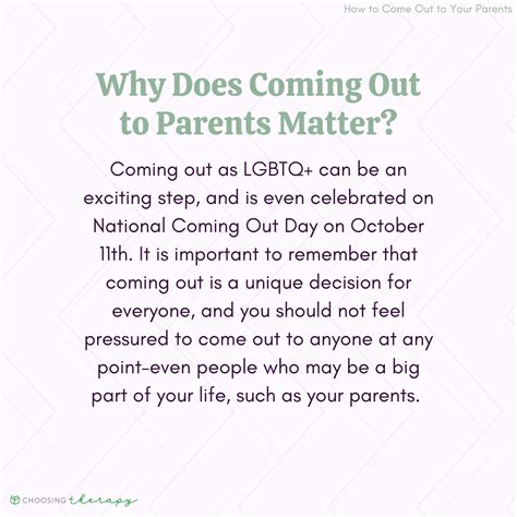8 Tips For Coming Out To Your Parents
