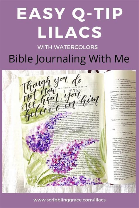 Easy Q Tip Lilacs Bible Journaling With Me Scribbling Grace Bible