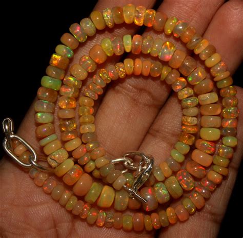 53 Crt Natural Ethiopian Welo Opal Beads Necklace