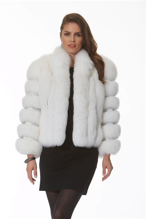 White Fur Fox Jacket Bolero Style White Fur Jacket Fur Coat Fashion White Fur Coat