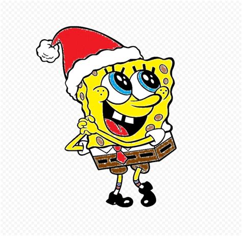 Hd Spongebob Merry Christmas Hand Drawing Character Transparent Png
