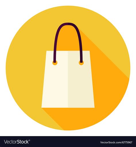 Flat Design Shopping Bag Circle Icon Royalty Free Vector