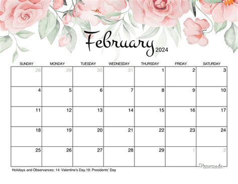 Cute february 2024 calendar free printable calendar