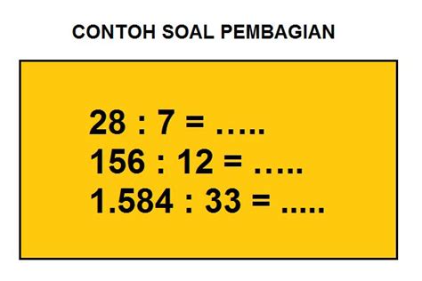 Contoh Soal Pembagian Puluhan Ratusan Ribuan