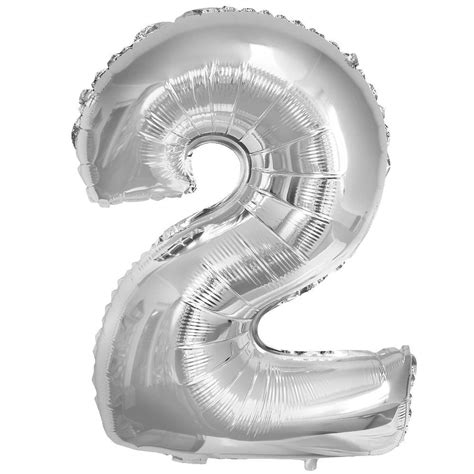16 Silver Number 2 Balloon Inflatable Banner Party Bunting Decorations