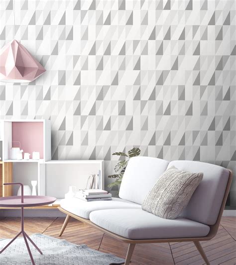 Choosing certain colors for your living room can affect the mood as well as the atmosphere. Grey Wallpaper | High End Unique Grey Geometric Print | Surface House