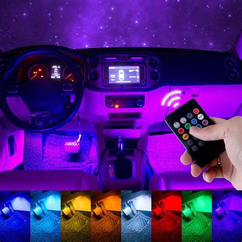 You get a lot of light when you want to change the mood in your car. Upgraded Car LED Strip Light 4PCS 72 LED Multicolor Car ...