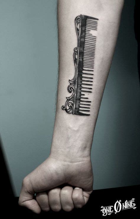 Beautifuly Designed Hair Comb Tattoo On Forearm Cosmetology Tattoos