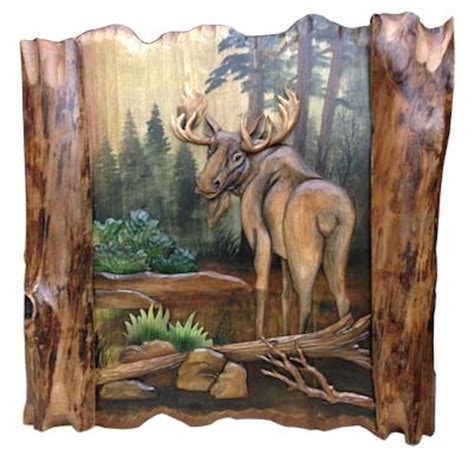 Moose In Forest Wood Wall Art 32 X 31