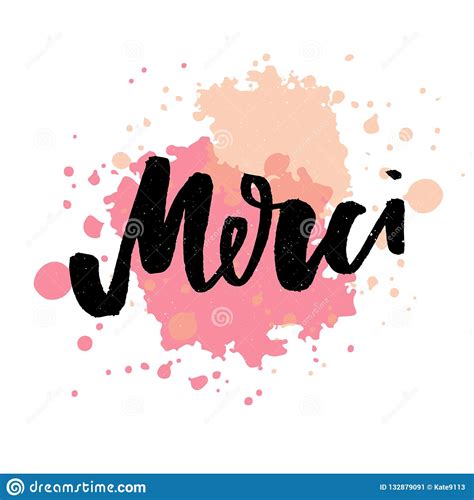 Merci. French Word Meaning Thank You. Custom Hand Lettering For Your ...