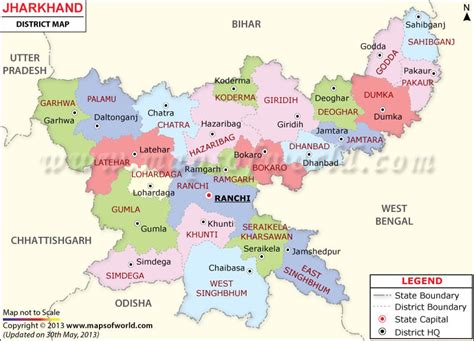 Jharkhand Map Districts In Jharkhand