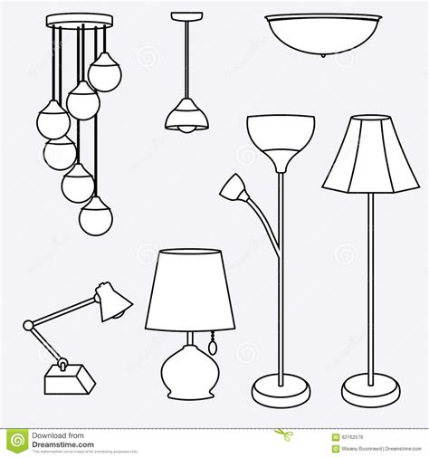 Vector Of Lamp Collection Types Of Lighting Stock Illustration