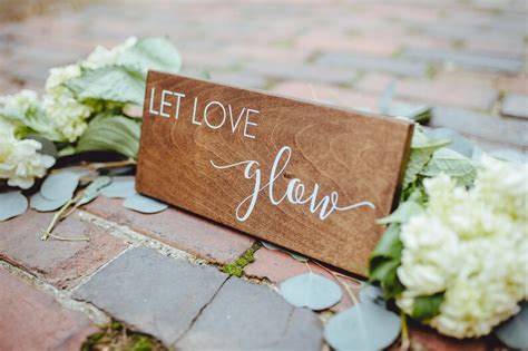 Let Love Glow Rustic Wedding Sign Wedding Sparklers Rustic Etsy