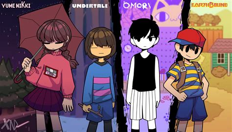Crossover By Xndarts Omori Mother Games Rpg Horror Games Undertale