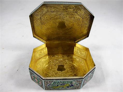 19th century indian silver and enamelled box with 9 stones c 1870 s ebay decorative boxes