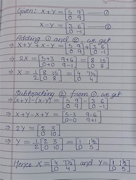 find x and y if x y 5 9 0 9and x y 3 6 0 1