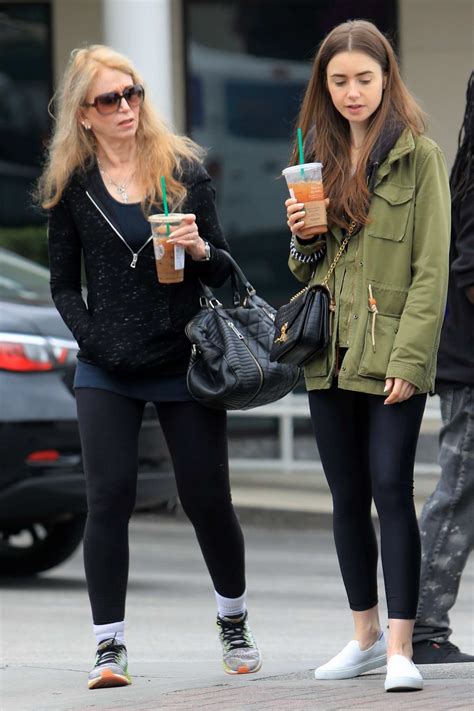 Lily Collins And Her Mother Jill Tavelman Seen At Starbucks In West