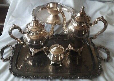 Pc Vintage Silverplate Tea Coffee Set Wm A Rogers By Oneida