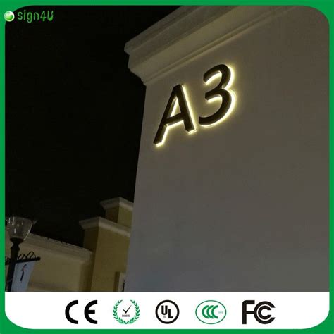 Factory Outlet Outdoor Stainless Steel Backlit Signs For Building Led