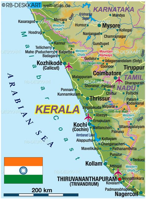 Kerala Tourist Spots Map