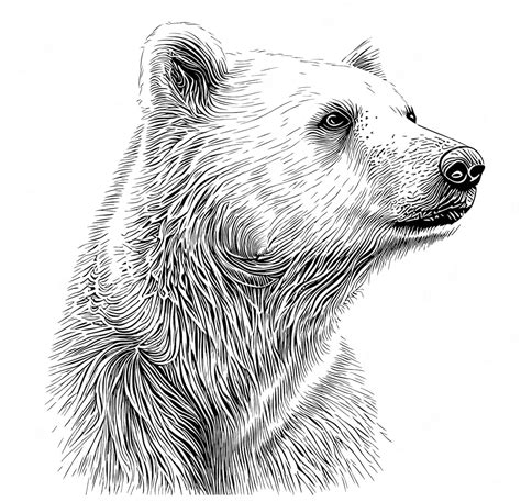 Premium Vector Polar Bear Portrait Hand Drawn Sketch Illustration