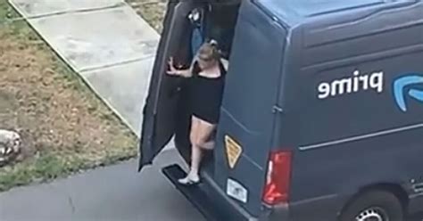 Amazon Driver Fired After Video Of Woman In Skimpy Dress Sneaking From The Back Of His Van Goes