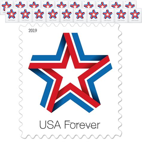 Buy Star Ribbon Strip Of 20 Usps First Class Forever Postage Stamps
