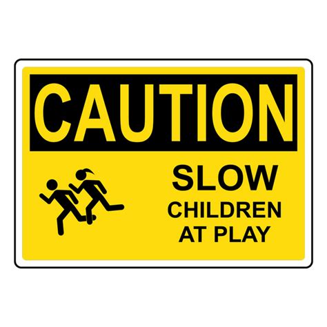 Osha Caution Slow Children At Play Sign With Symbol — Safety Sign Center