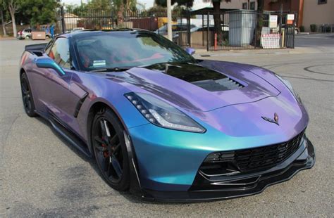 Pics Lavender Turquoise Wrapped Corvette Stingray Is A Multi Colored