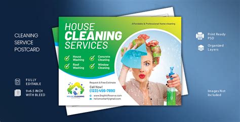 Cleaning Service Eddm Postcard Design Template Graphic Reserve