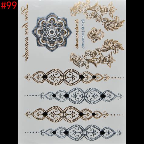 2015 new hot metalic tatoos gold metallic temporary flash tattoos sex products henna metal bling